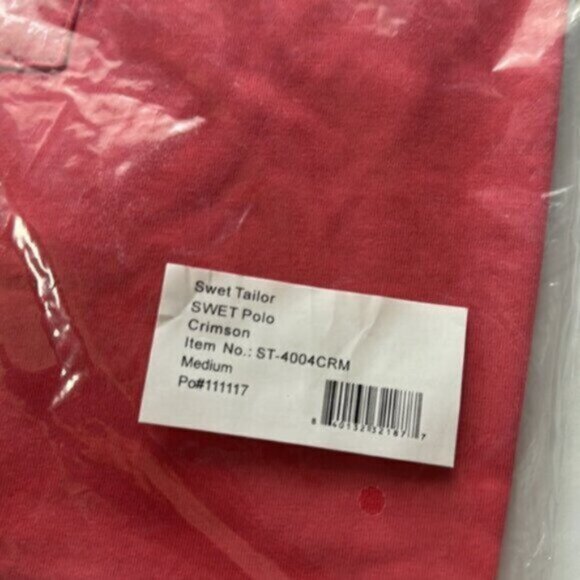 NWT Swet Tailor Men's Red All In Polo Shirt Size Medium - Picture 6 of 6